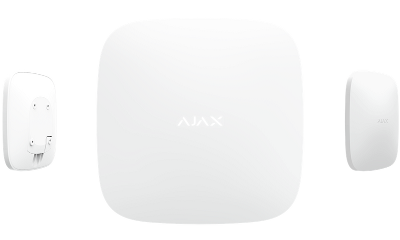AJAX Hub WHITE/BLACK: 1 SIM , Ethernet, Up to 100 Devices, Up to 1 Rex